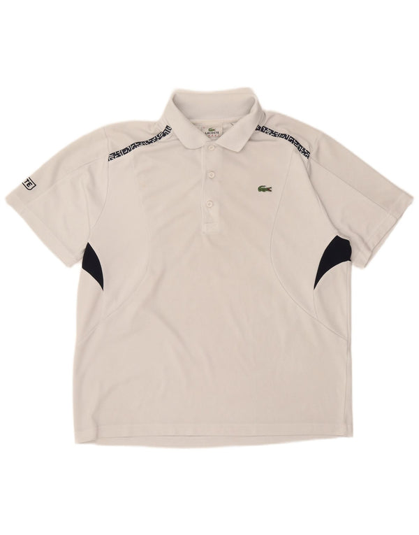 Polo grafica da uomo Lacoste taglia 5 grande colore bianco