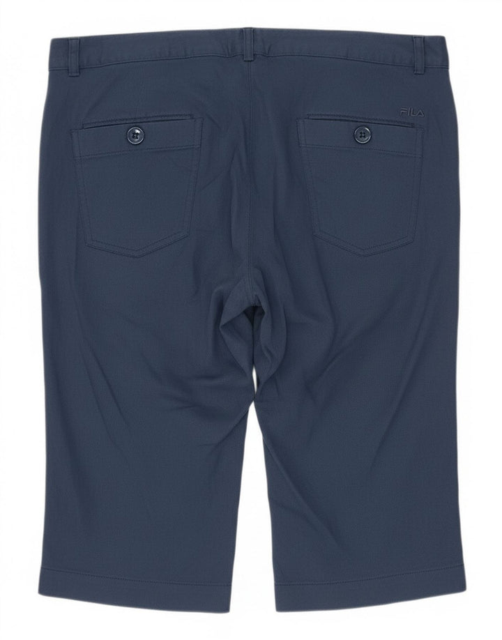 Pantaloni Capri da donna Fila UK 16 Large W36 L17 Blu Navy Poliammide