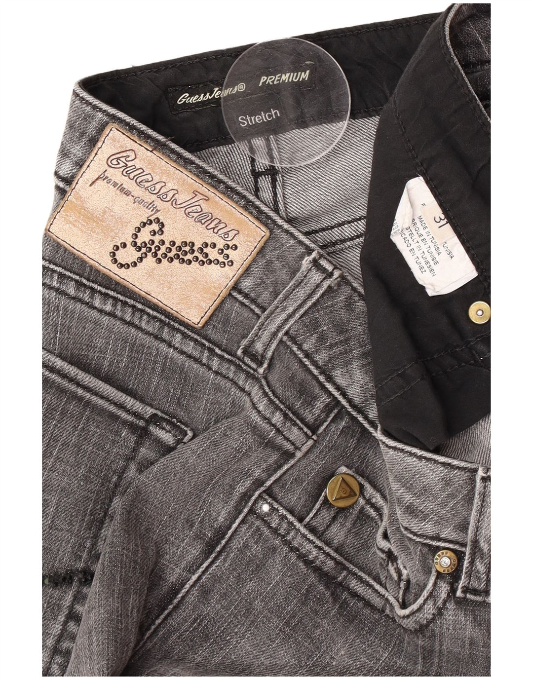 Jeans slim da donna Guess W31 L28 Grigi