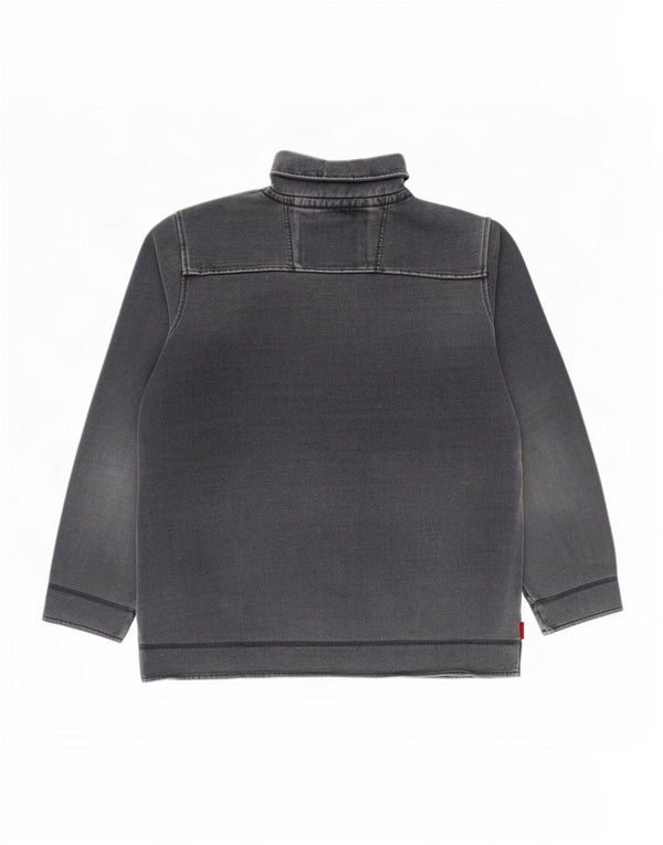 Crew Clothing Felpa con collo con zip da uomo Maglione grande in cotone blu navy