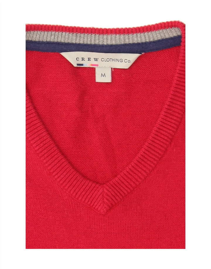 CREW CLOTHING Mens V-Neck Jumper Sweater Medium Red Cotton Vintage Crew Clothing and Second-Hand Crew Clothing from Messina Hembry 