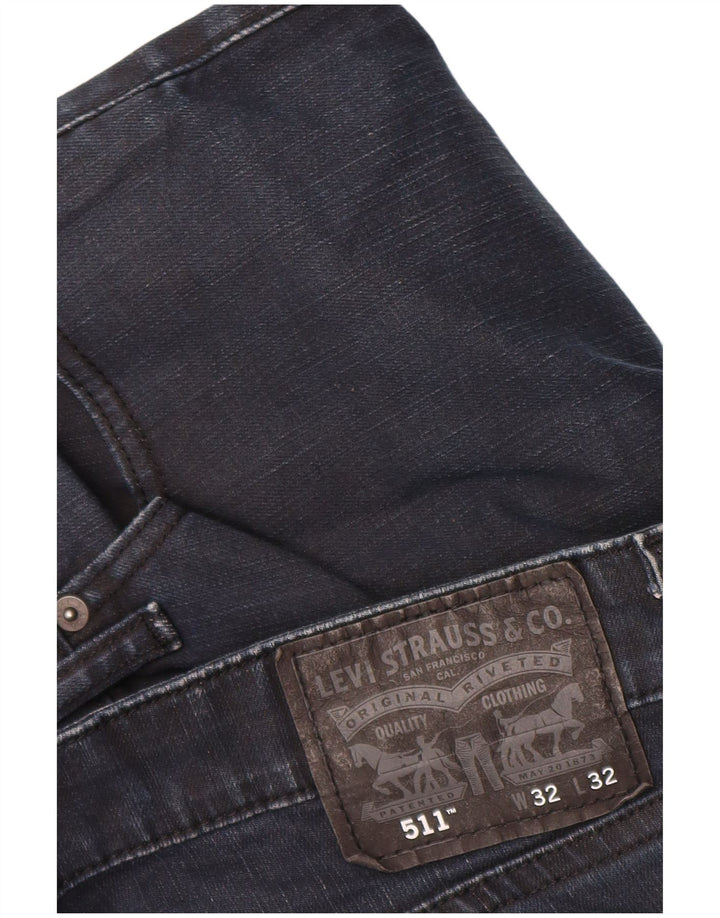 Levi's Uomo 511 Slim Jeans W32 L32 Cotone Blu Navy