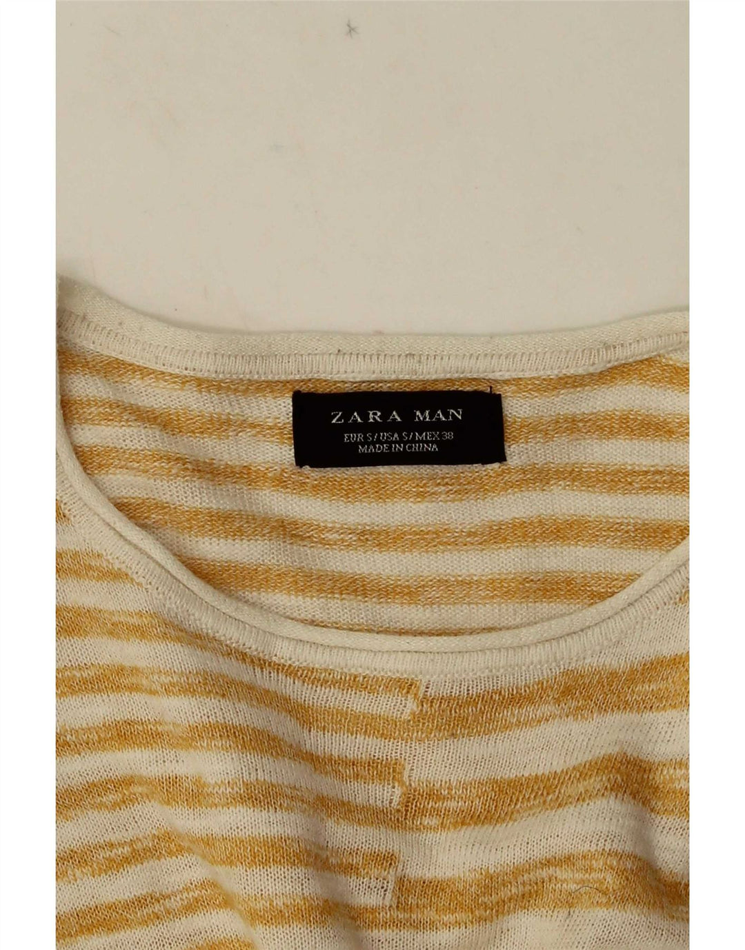 T-shirt Zara da uomo Top piccola a righe gialle