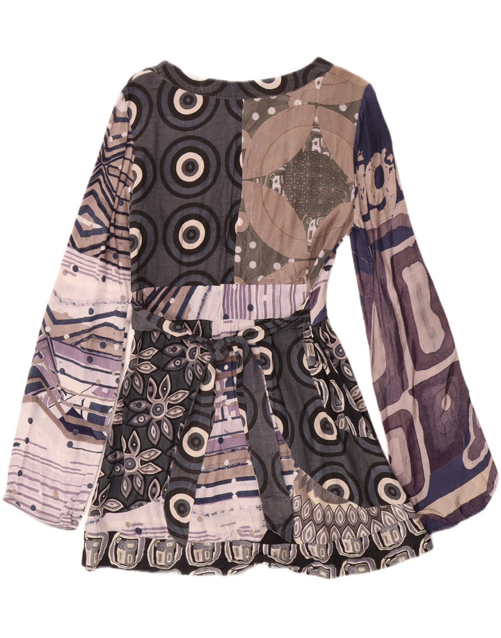 Abito Desigual da donna a linea A UK 12 medio multicolore geometrico