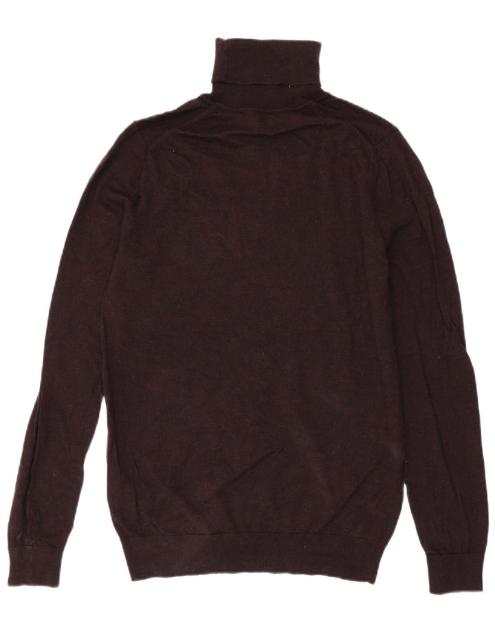 Maglione da uomo Reiss a collo alto in lana bordeaux media