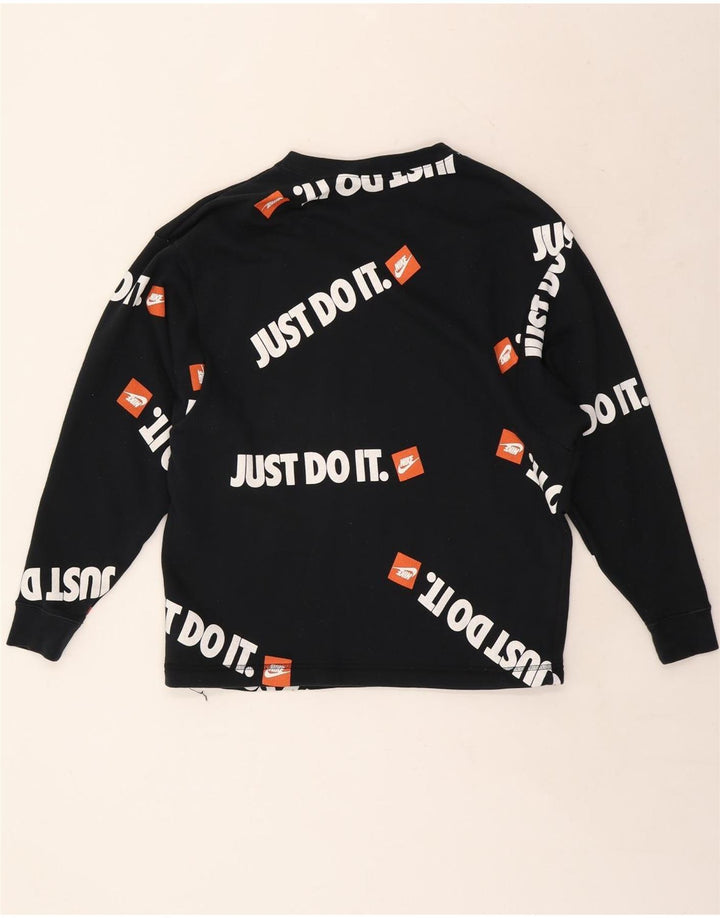 NIKE Felpa con grafica da uomo Maglione piccolo in cotone blu navy