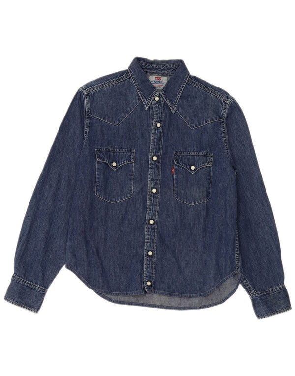 Camicia di jeans Levi's per ragazzi 15-16 anni piccola in cotone blu navy
