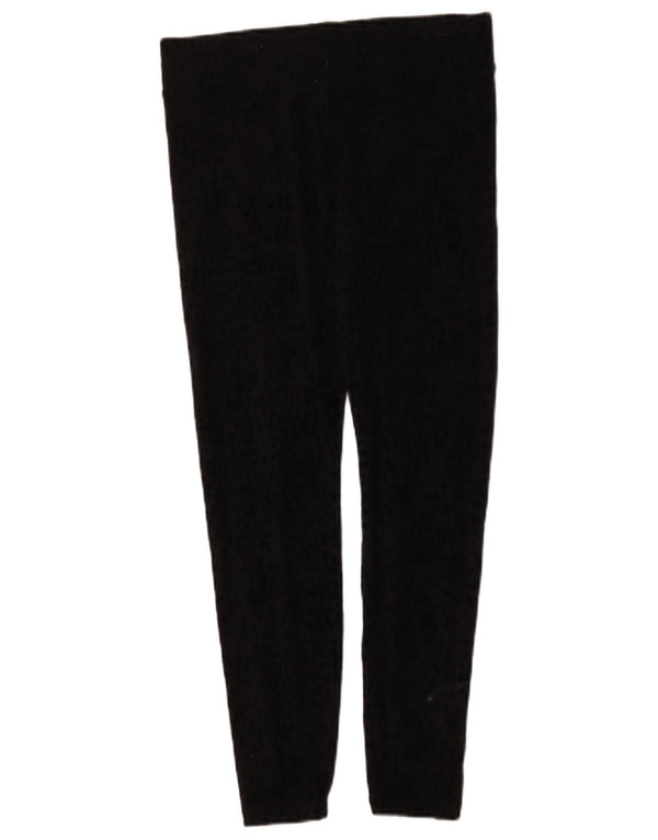 Leggings da donna Marks & Spencer UK 10 Piccolo cotone nero con stampa animalier