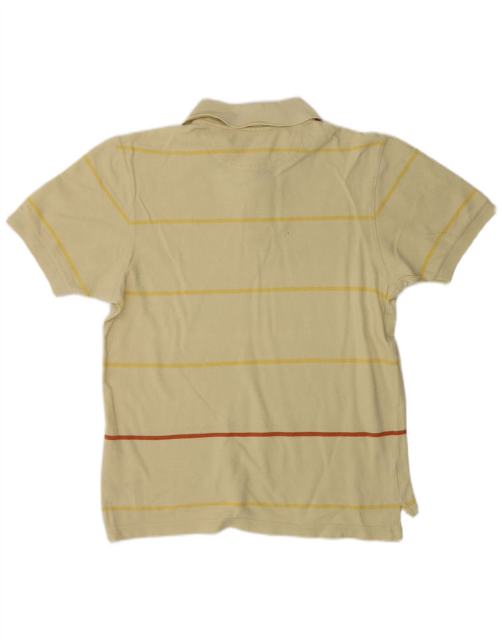 Polo Adidas da uomo piccola in cotone a righe gialle