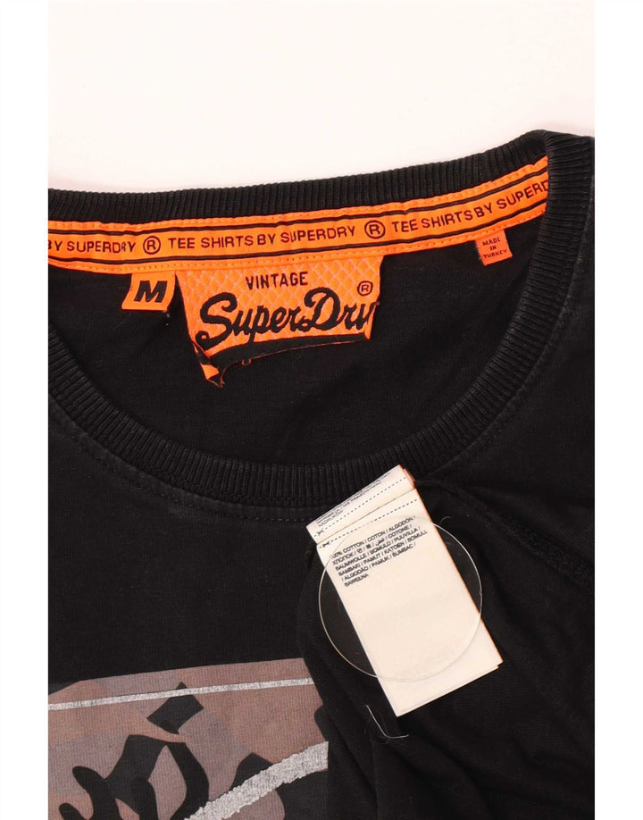 T-shirt grafica da uomo Superdry Top in cotone nero medio