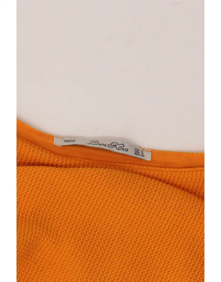 Top Zara Donna Manica 3/4 UK 10 Small Arancione