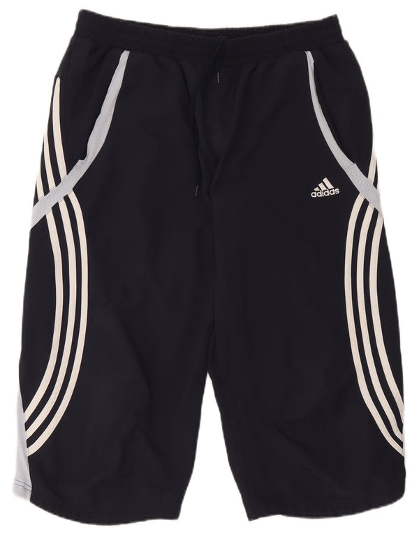 Pantaloncini sportivi da uomo Adidas Bermuda grandi in poliestere color block blu navy