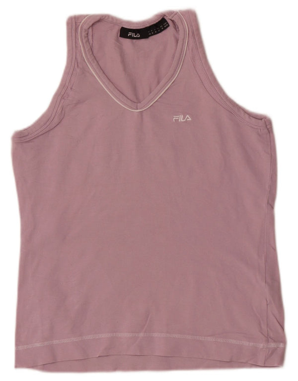 Canotta da donna Fila UK 12 cotone rosa medio
