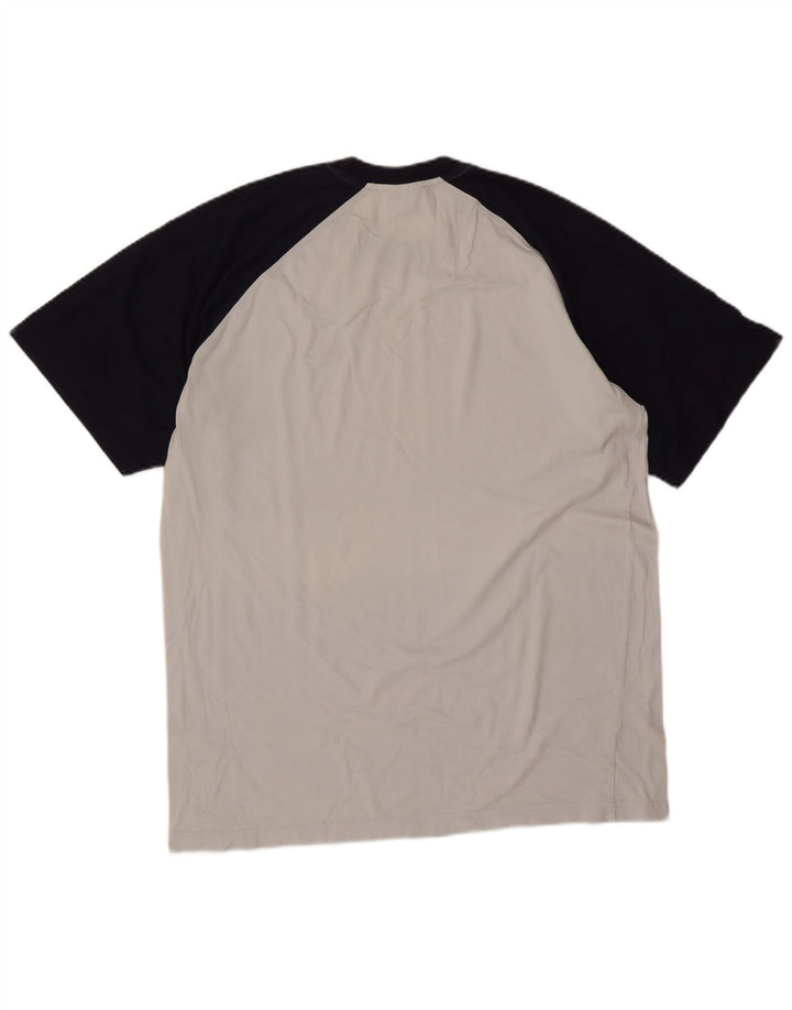 T-shirt Fila da uomo Top XL in cotone color block grigio