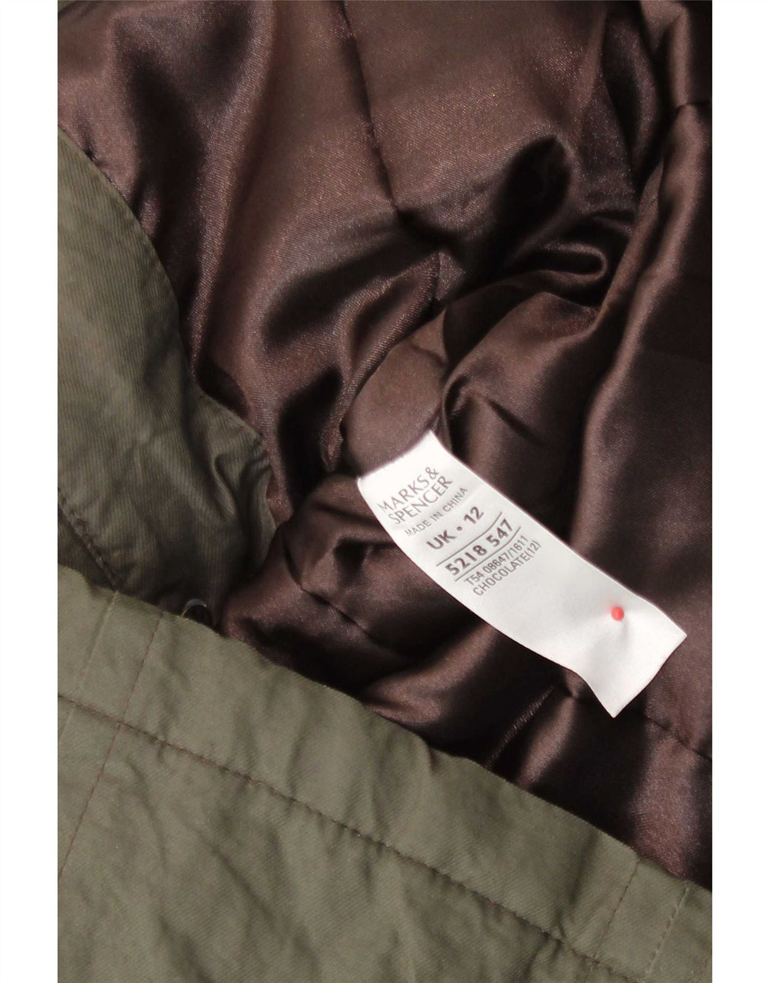 Giacca Parka con cappuccio da donna Marks & Spencer UK 12 cotone kaki medio