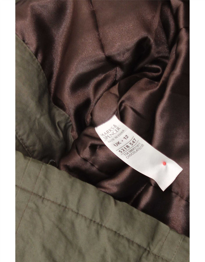Giacca Parka con cappuccio da donna Marks & Spencer UK 12 cotone kaki medio