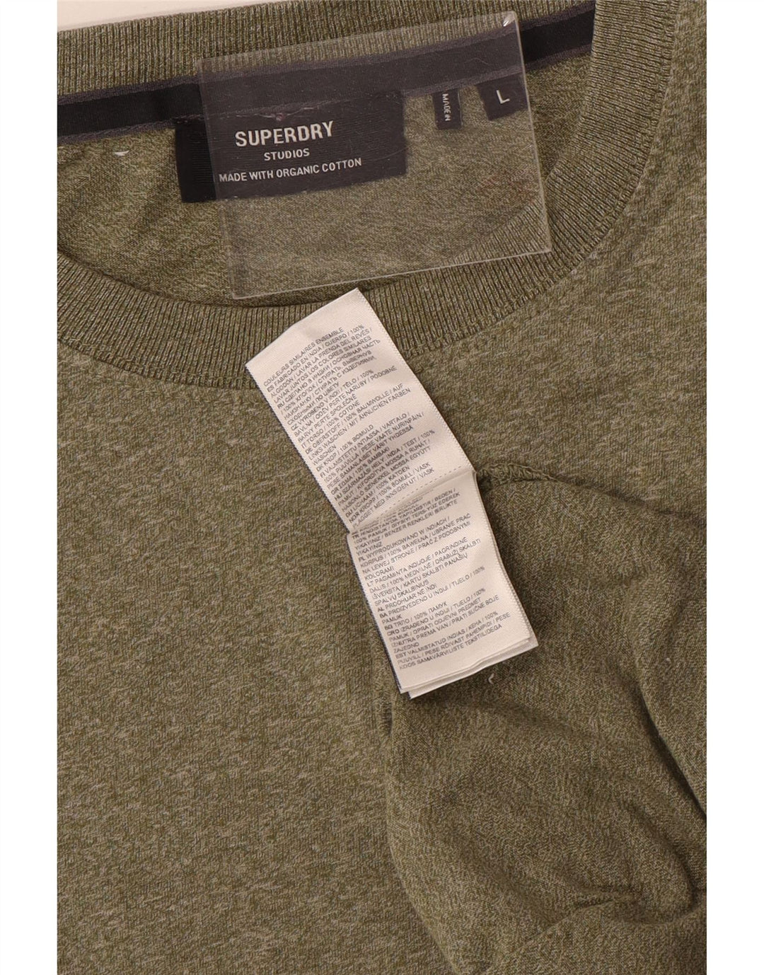 T-shirt da uomo Superdry Top Large in cotone chiazzato kaki