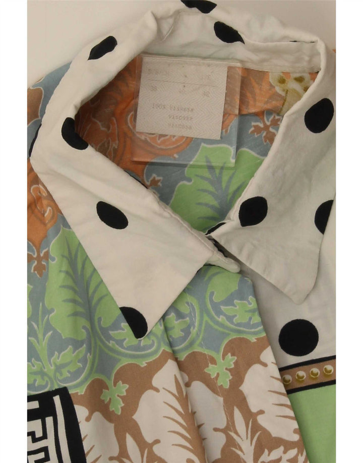 Camicetta camicia vintage da donna EU 40 Patchwork multicolore medio
