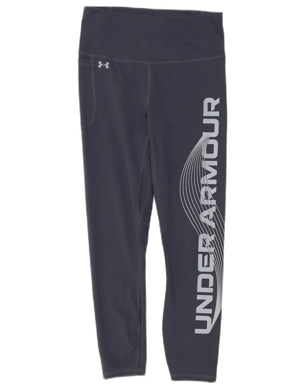 Leggings crop con grafica da donna Under Armour UK 12 poliestere blu medio