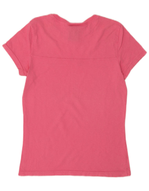 Polo Ralph Lauren T-shirt grafica da donna Top UK 10 Small in cotone rosa