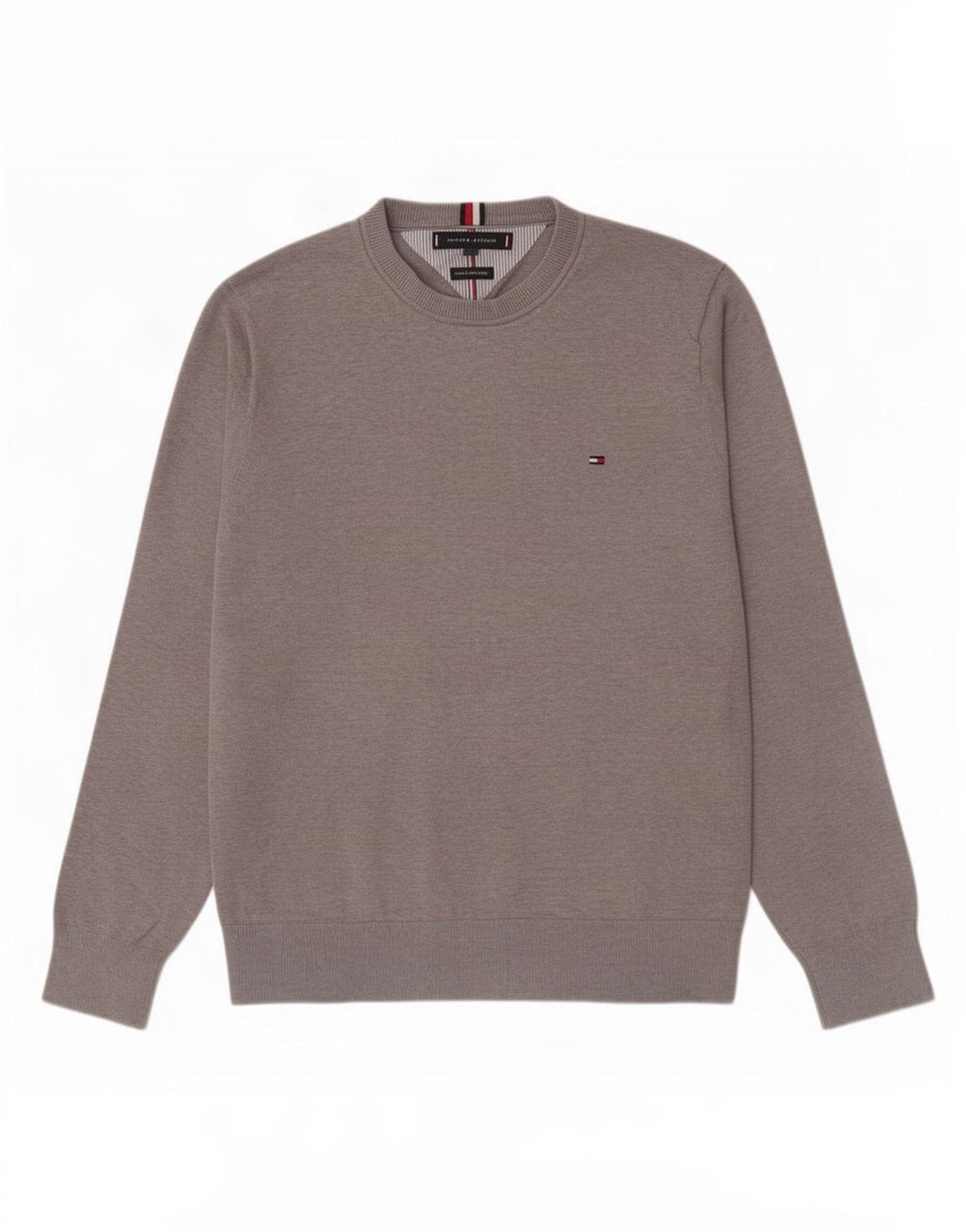 Maglione maglione girocollo da uomo Tommy Hilfiger in cotone grigio medio