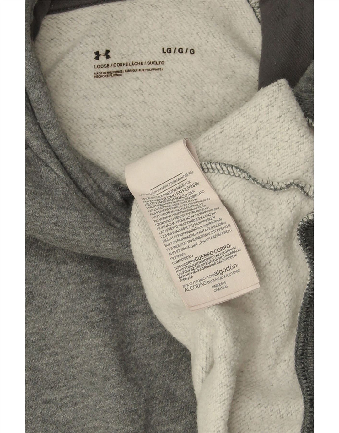 Felpa con cappuccio da uomo UNDER ARMOUR grande cotone chiazzato grigio