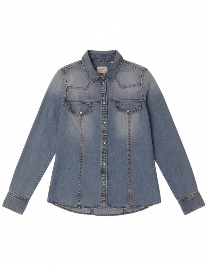 Camicia in denim da donna Marella UK 10 piccolo cotone blu