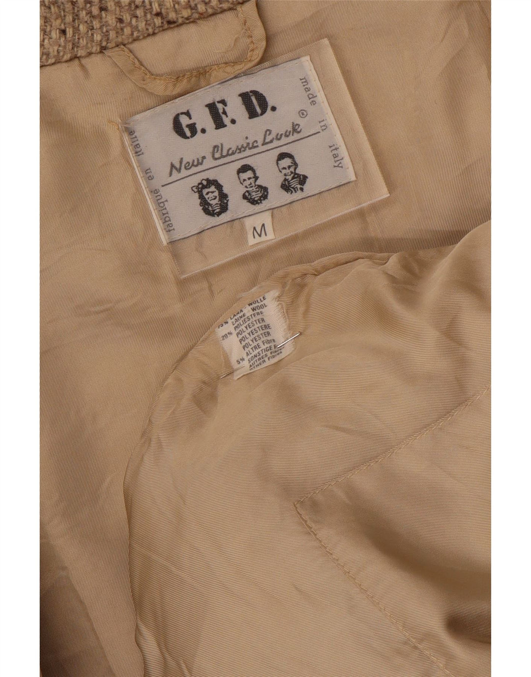 Giubbotto bomber da uomo VINTAGE UK 38 Lana screziata beige medio