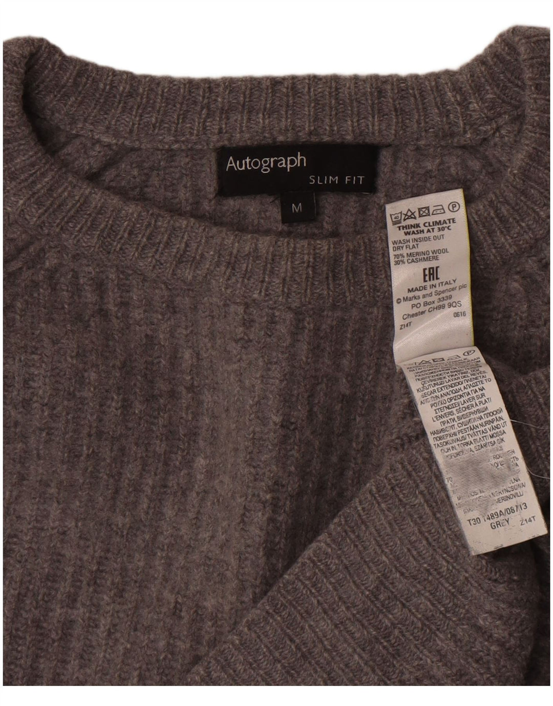 Maglione da donna Marks & Spencer con scollo a barca corto UK 14 Grigio medio