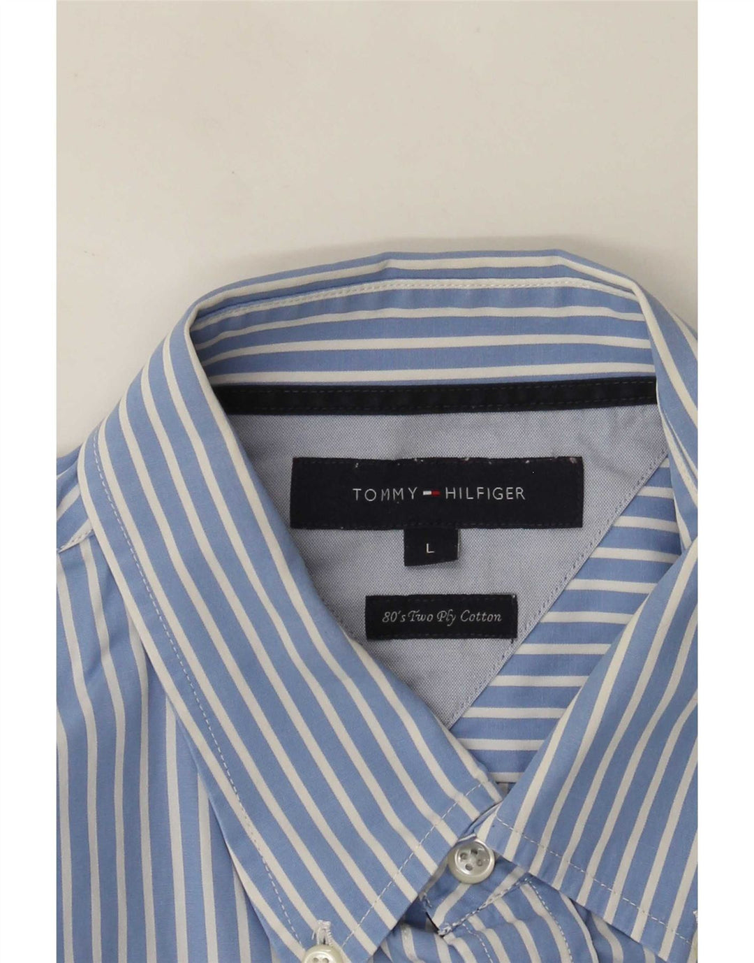 Camicia da uomo Tommy Hilfiger grande cotone gessato blu