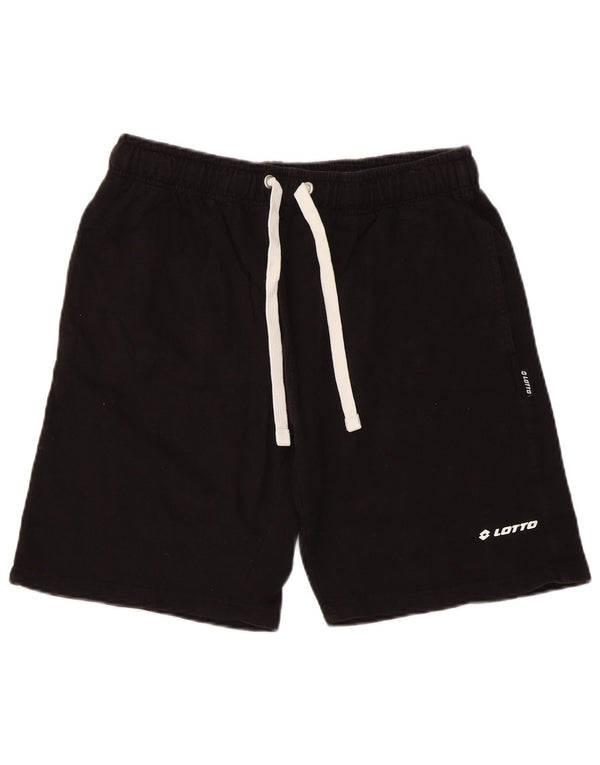Pantaloncini sportivi da uomo Lotto grandi in cotone nero
