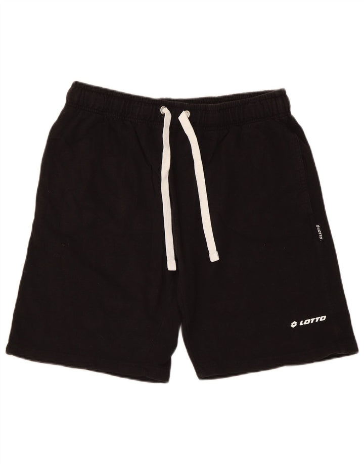 Pantaloncini sportivi da uomo Lotto grandi in cotone nero