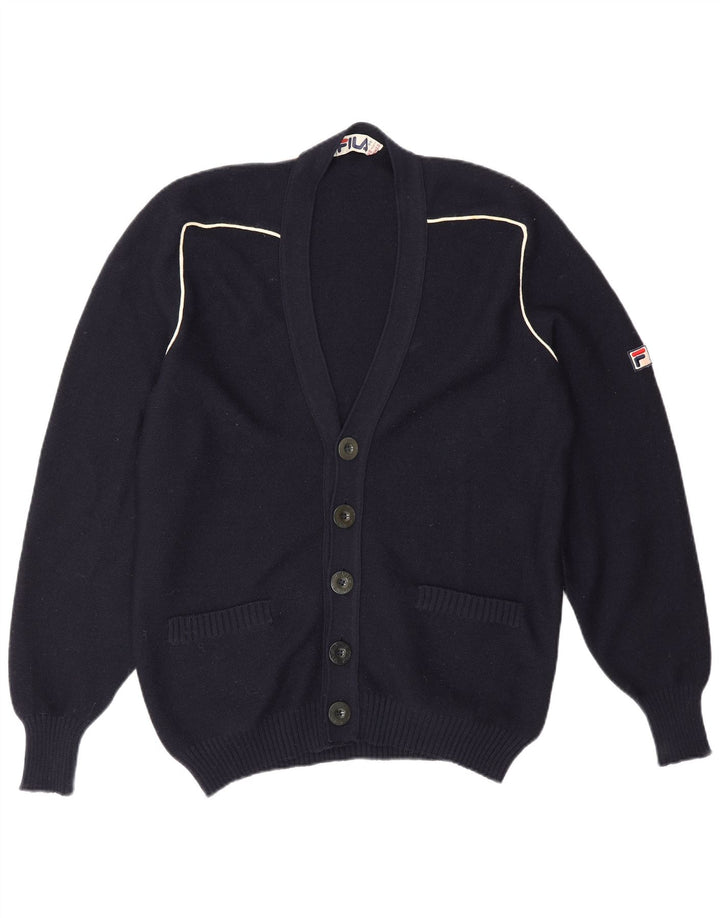 Maglione cardigan da uomo Fila IT 48 medio blu navy in lana