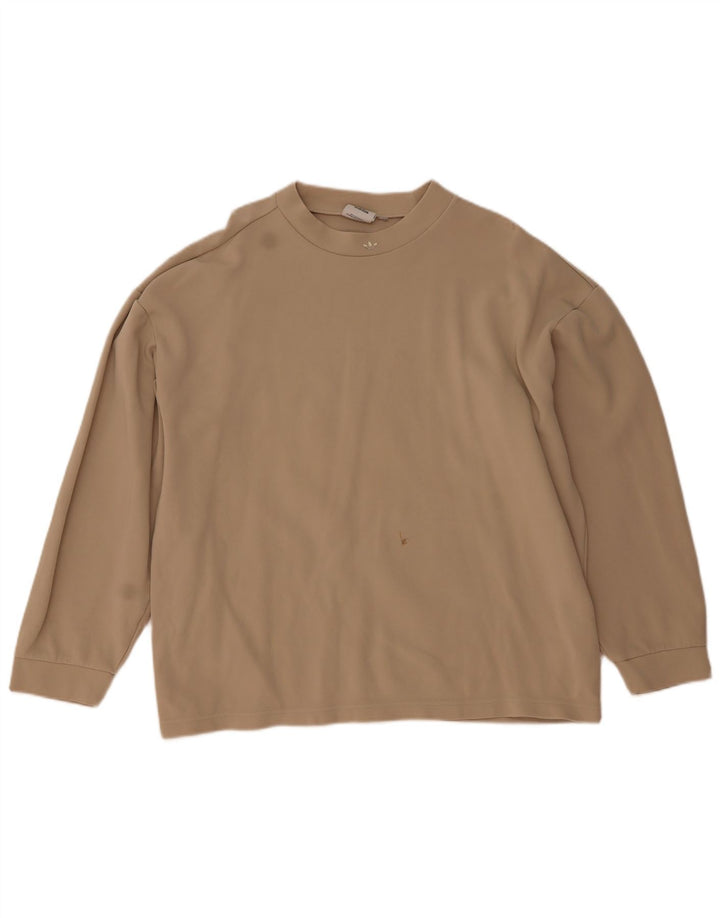 Top Adidas da uomo a maniche lunghe XL in cotone beige