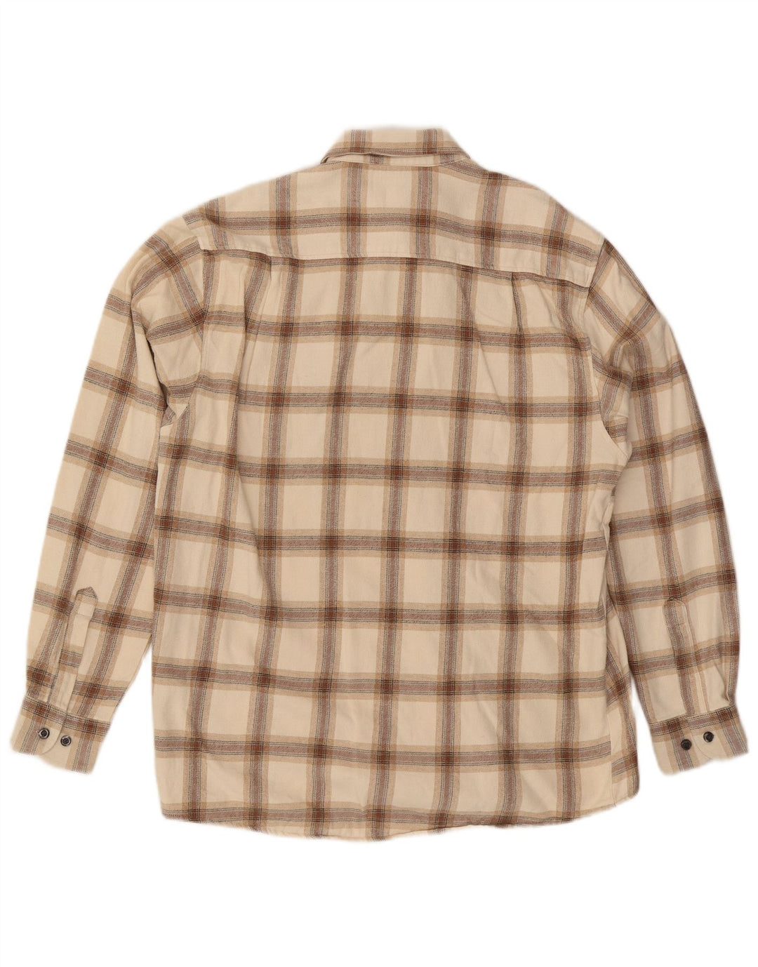 CAMARGUE Camicia da uomo in flanella taglia 39/40 Cotone a quadri beige medio