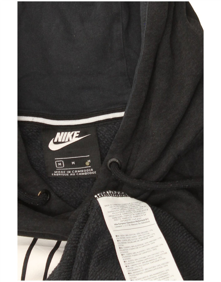 Felpa con cappuccio grafica da uomo NIKE, cotone nero medio