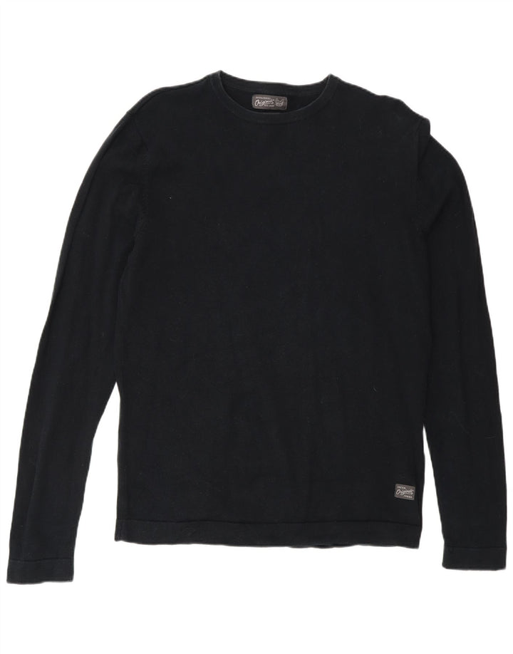 Maglione maglione girocollo da uomo Jack & Jones piccolo cotone nero