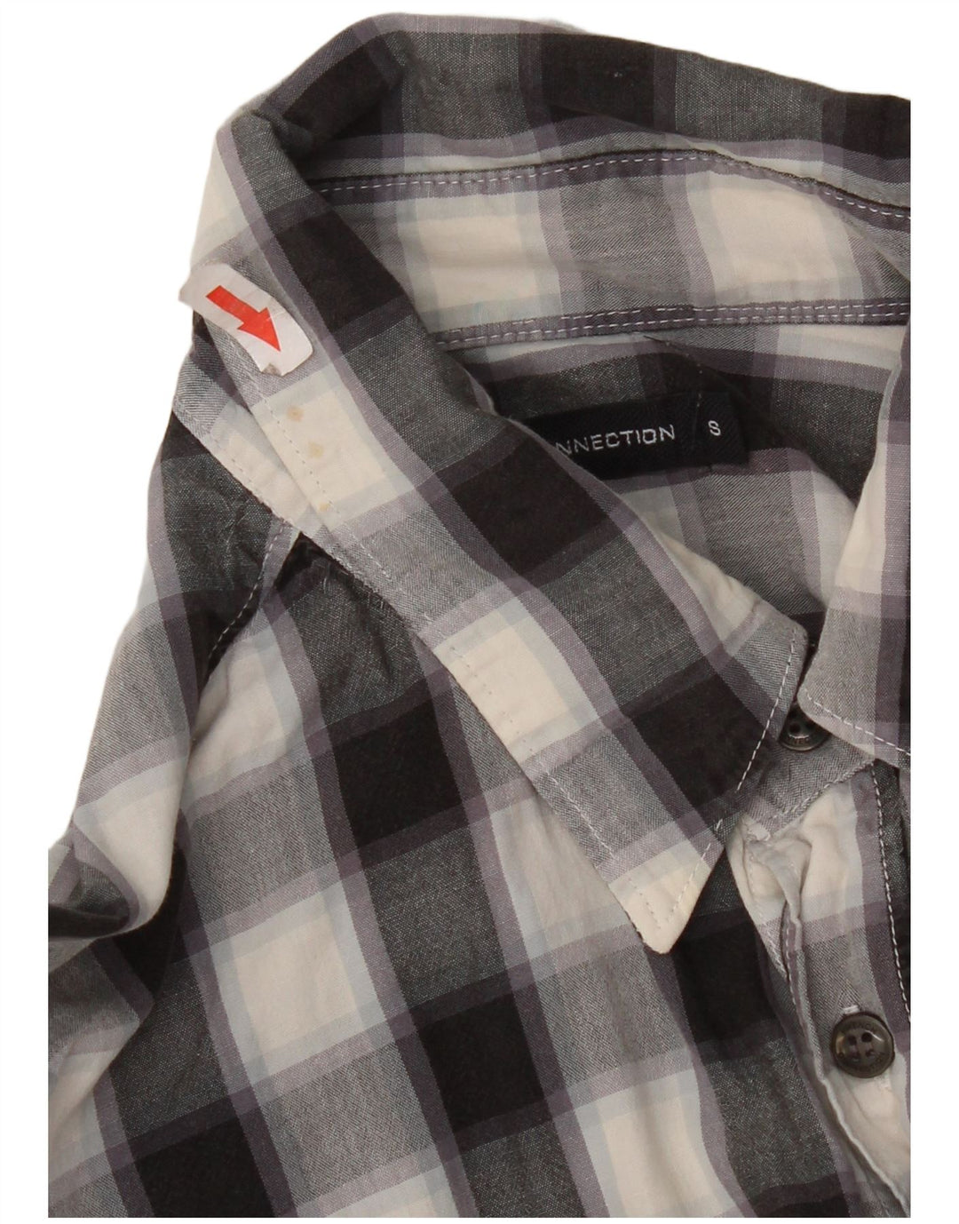 Camicia da uomo French Connection piccola in cotone a quadri neri