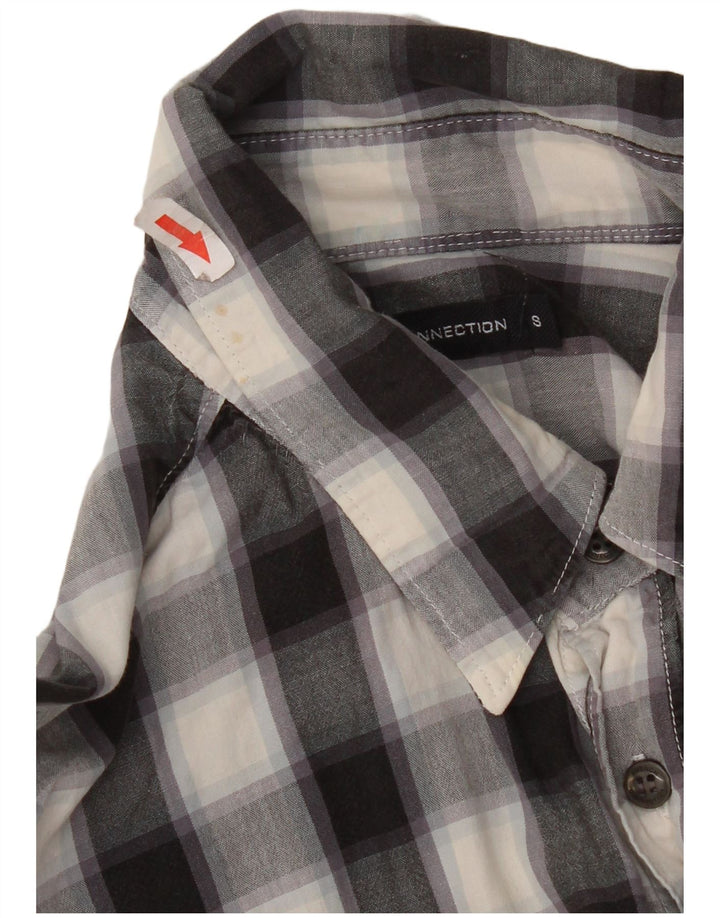 Camicia da uomo French Connection piccola in cotone a quadri neri