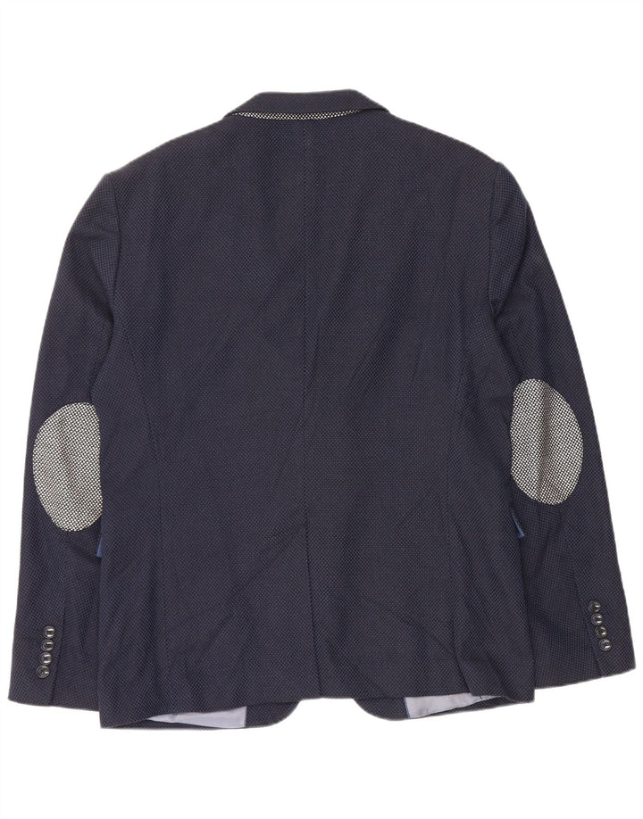 Giacca blazer da uomo a 2 bottoni Zara EU 52 grande in cotone blu navy