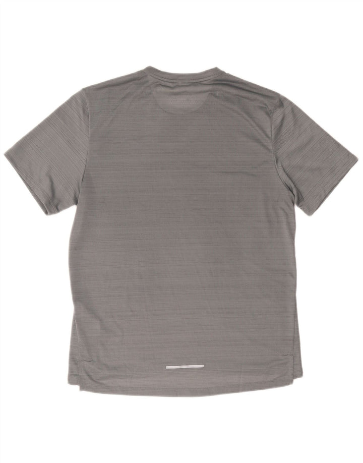 T-shirt Nike da uomo Dri Fit in poliestere a righe grigio medio