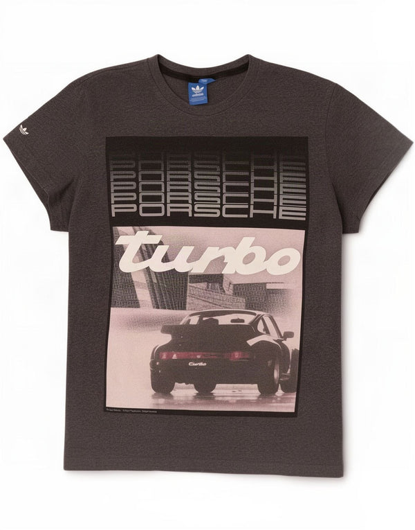 T-shirt grafica da uomo Adidas Top grande grigia