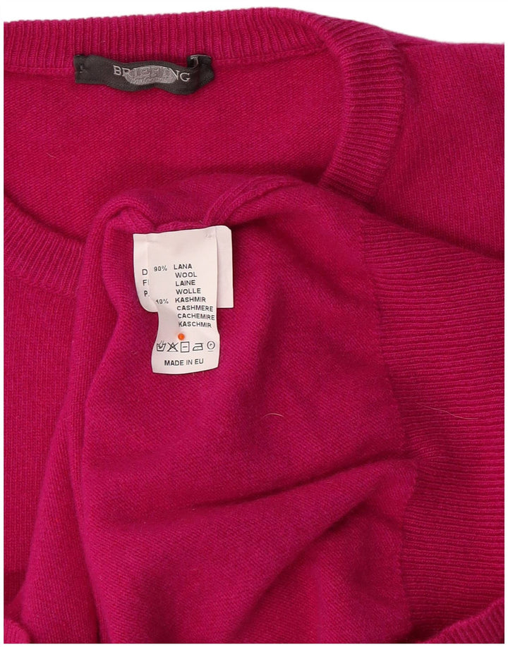 BRIEFING Maglione maglione girocollo da donna UK 16 Large Pink Wool