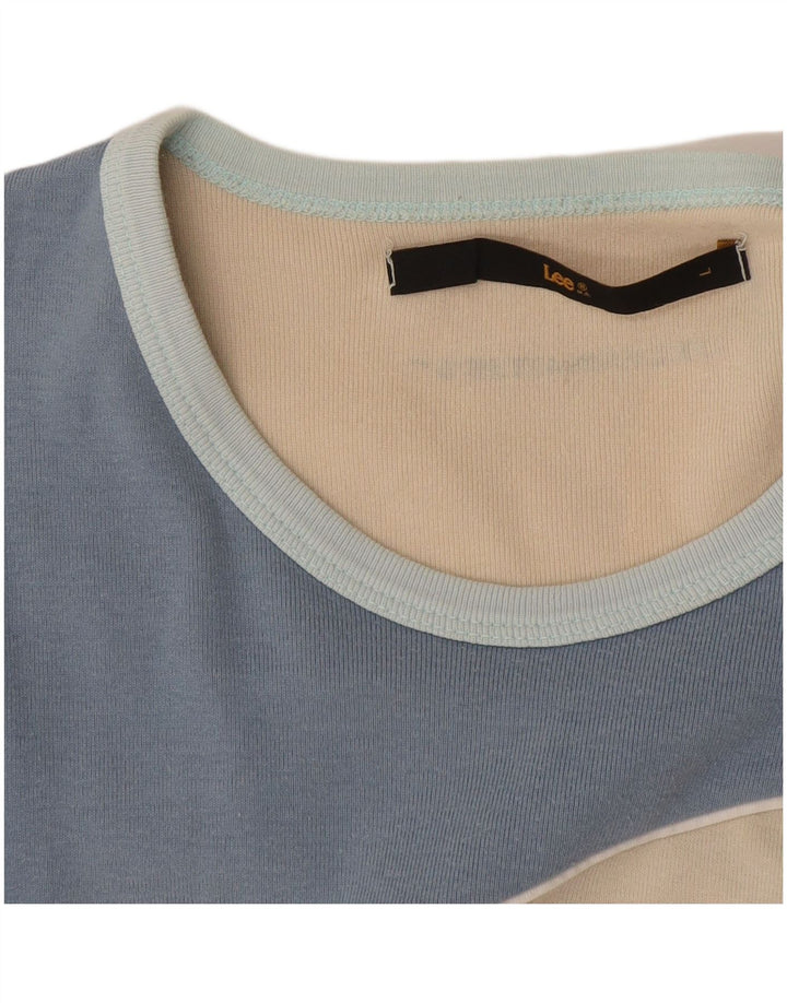 Maglietta corta da donna Lee UK 16 Large Beige Colourblock