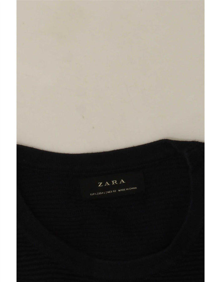 Maglione maglione girocollo da uomo Zara grande blu navy