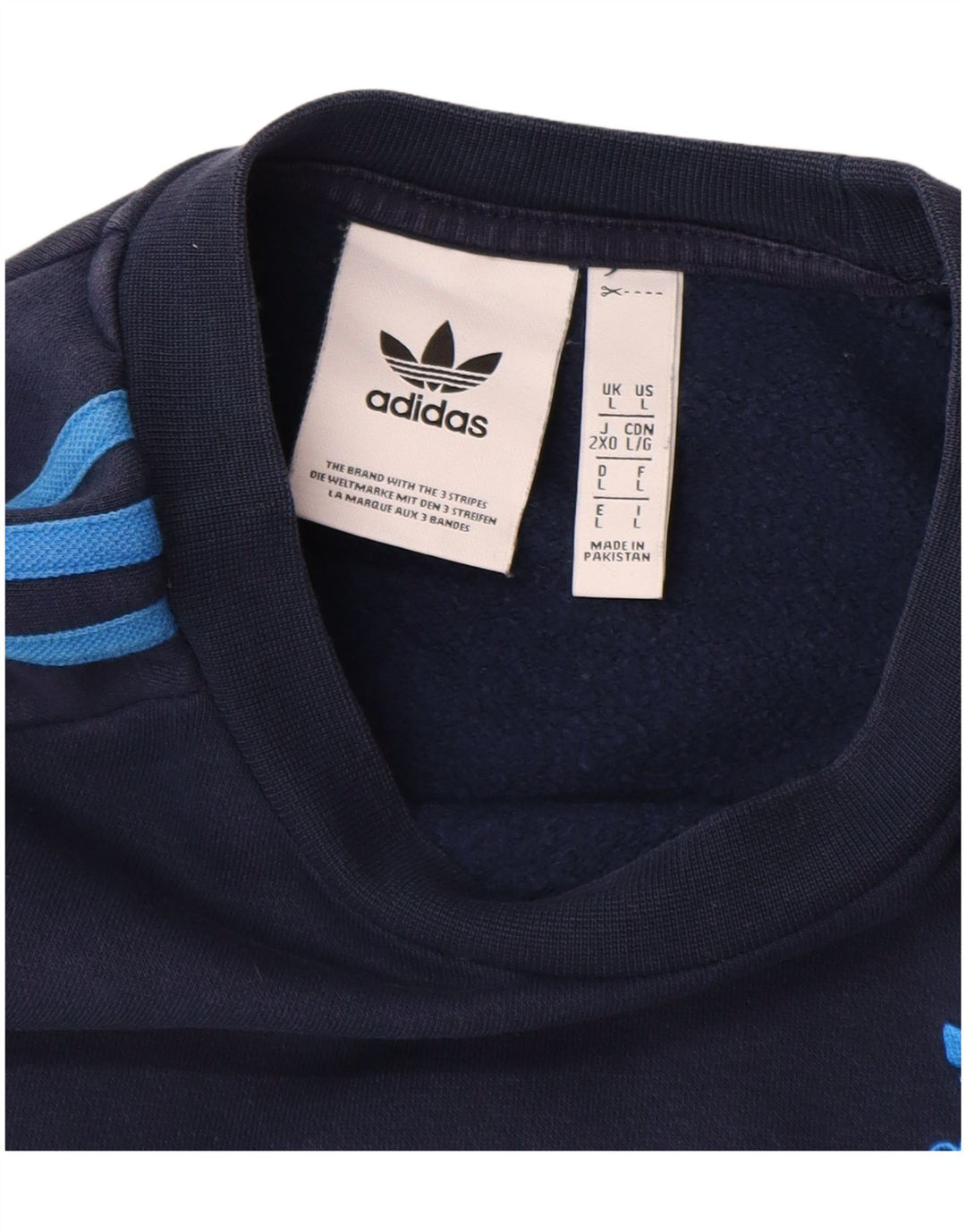 Felpa da uomo ADIDAS maglione grande in cotone blu navy