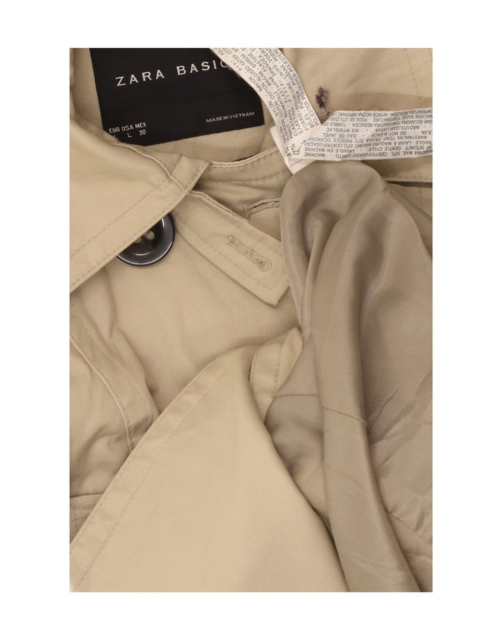 Trench da donna Zara UK 14 grande nylon beige