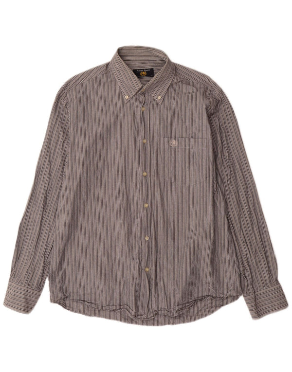 ASCOT SPORTS Camicia da uomo in cotone a righe grandi grigie