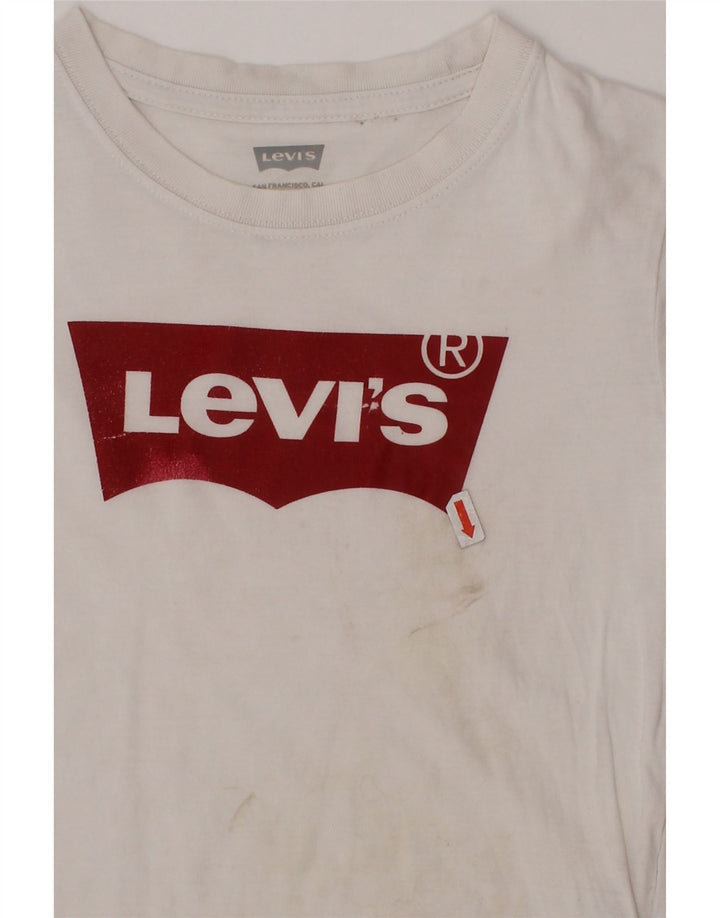 T-shirt grafica per bambina LEVI'S 5-6 anni in cotone bianco