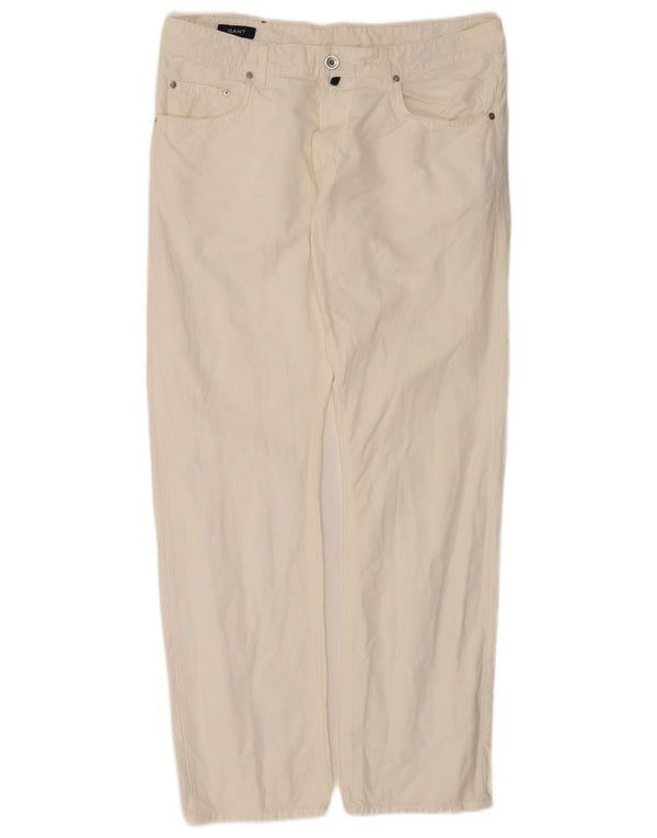 Gant Jeans dritti da uomo Tyler a vita bassa, vestibilità regolare, W36 L32, cotone bianco